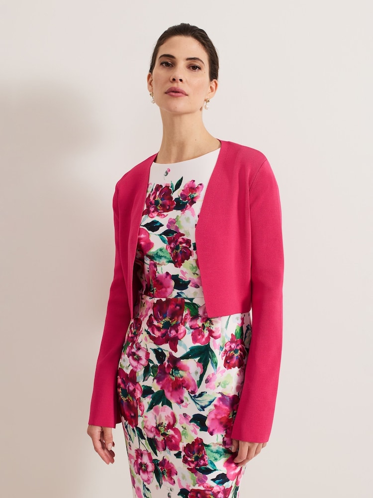 Phase Eight Pink Yasmin Fluted Sleeve Cover-Up - Image 1 of 6