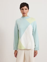 Phase Eight Green Darla Argyle Jumper - Image 1 of 7