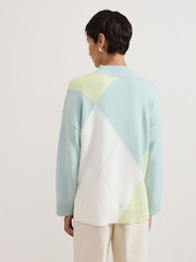 Phase Eight Green Darla Argyle Jumper - Image 2 of 7