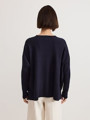 Phase Eight Blue Kara Square Boxy Knit Top - Image 2 of 7