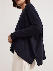 Phase Eight Blue Kara Square Boxy Knit Top - Image 6 of 7