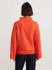Phase Eight Orange Blaire Fluted Sleeve Knit Jumper - Image 2 of 7