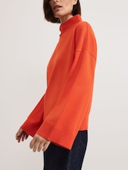 Phase Eight Orange Blaire Fluted Sleeve Knit Jumper - Image 5 of 7