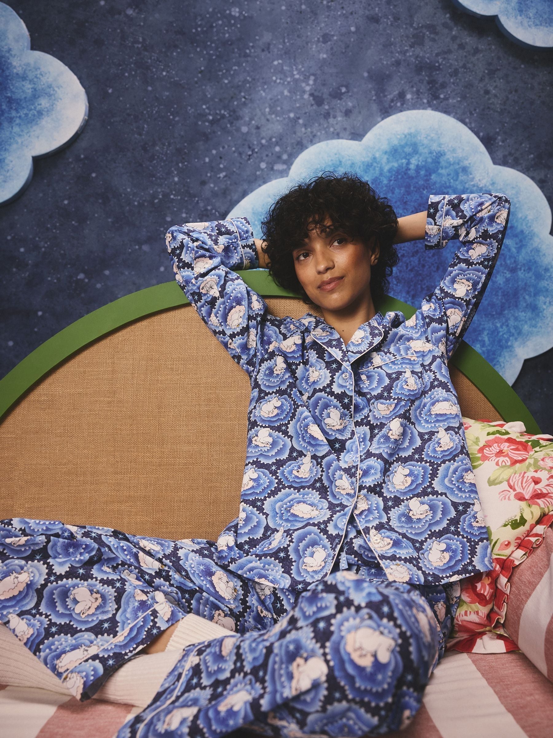 Buy Cath Kidston Blue Clouds Moomins Button Through Pyjamas from