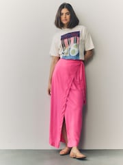 Pink Maxi Sarong Skirt with Linen - Image 2 of 9