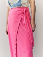 Pink Maxi Sarong Skirt with Linen - Image 6 of 9