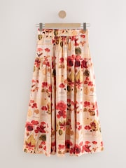 Red/Cream Print Lightweight Maxi Skirt - Image 1 of 3