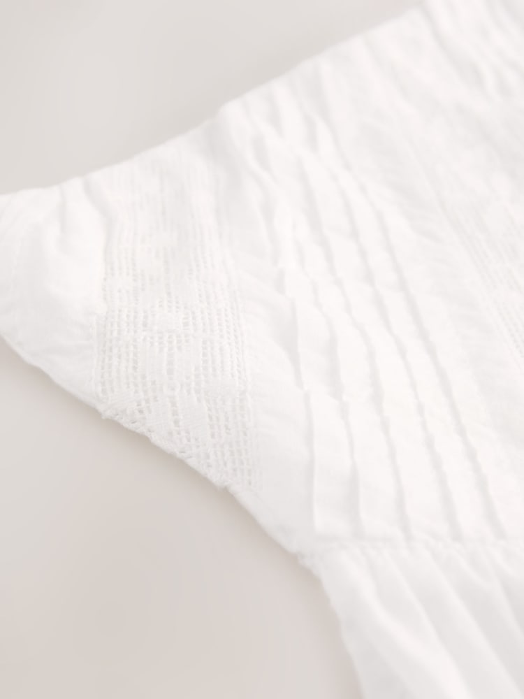 White Lace Detail Mini 100% Cotton Skirt - Image 8 of 8