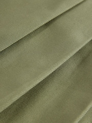 Khaki Green Pleated Kilt Mini 100% Cotton Skirt - Image 7 of 8