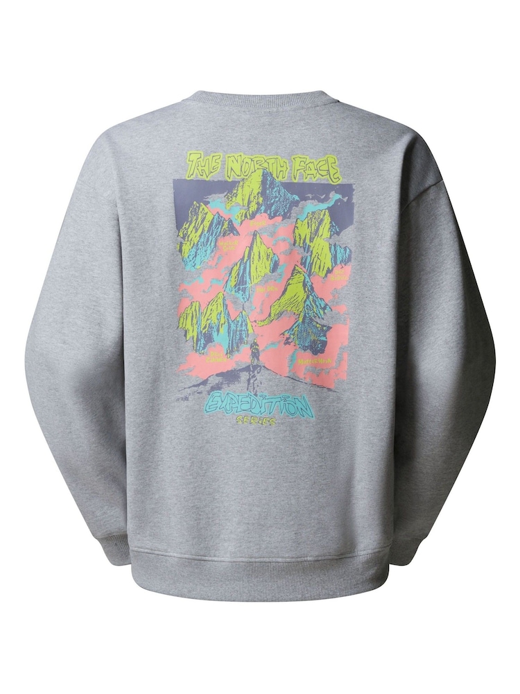 The North Face Grey Expedition Celebration Back Print Oversized Sweatshirt - Image 5 of 5 The North Face Grey Expedition Celebration Back Print Oversized Sweatshirt - Image 5 of 5