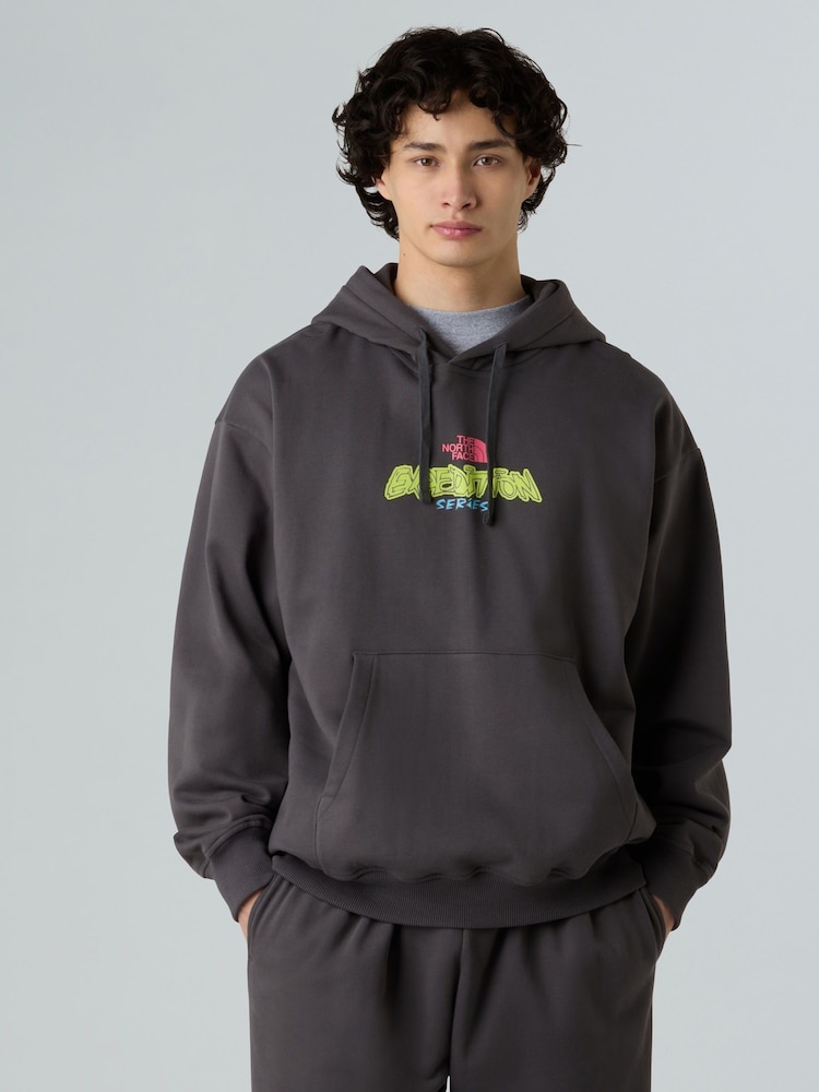 The North Face Grey Expedition Print Oversized Hoodie - Image 1 of 5
