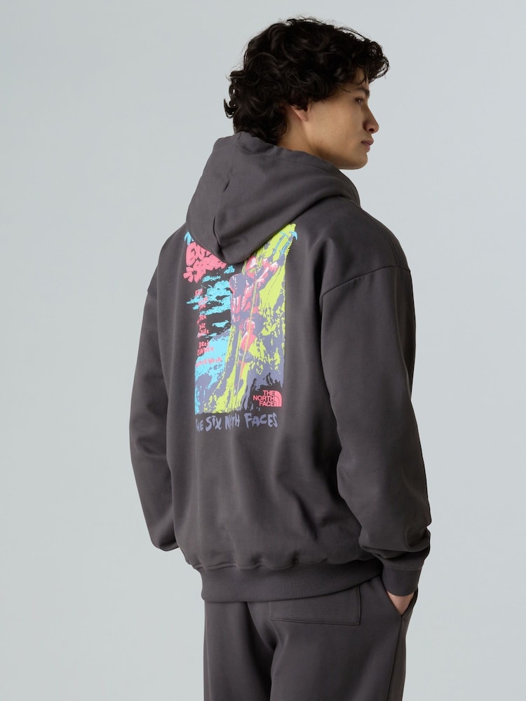 The North Face Grey Expedition Print Oversized Hoodie - Image 2 of 5 The North Face Grey Expedition Print Oversized Hoodie - Image 2 of 5