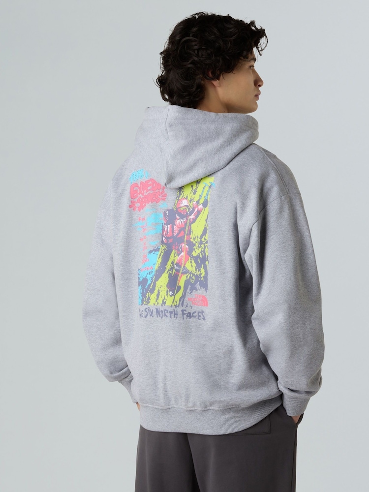 The North Face Grey Expedition Print Oversized Hoodie - Image 2 of 5 The North Face Grey Expedition Print Oversized Hoodie - Image 2 of 5