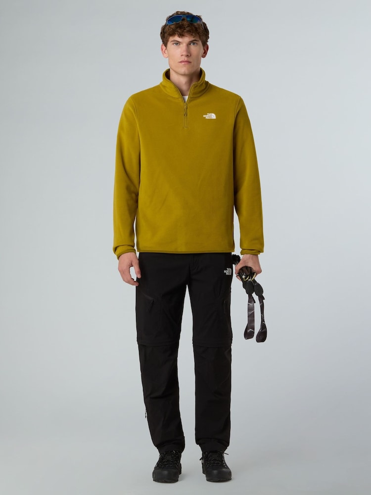 The North Face Yellow Glacier 1/4 Zip Fleece - Image 2 of 6 The North Face Yellow Glacier 1/4 Zip Fleece - Image 2 of 6