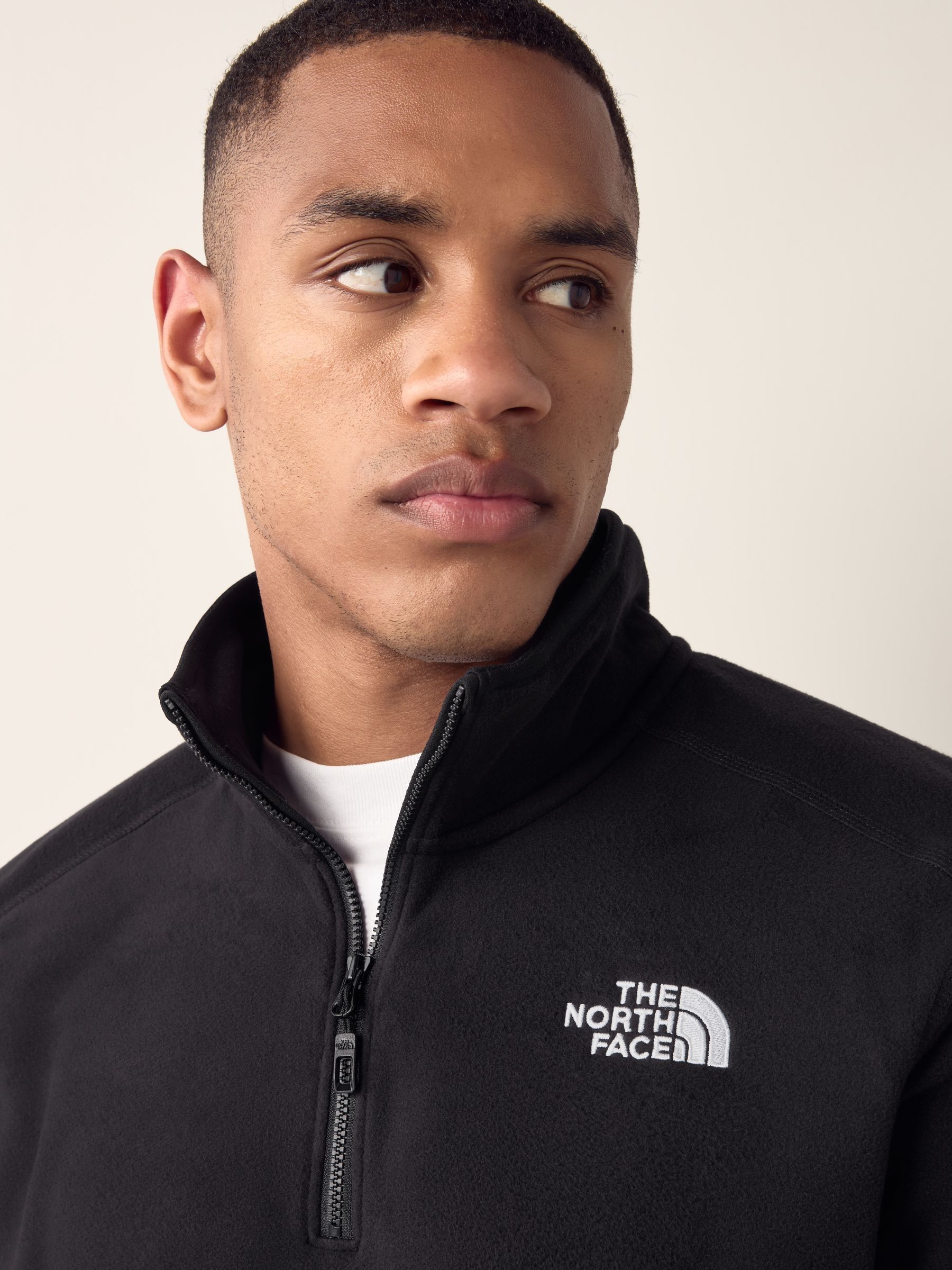 Buy The North Face Black Chrome Glacier Quarter Zip Fleece from
