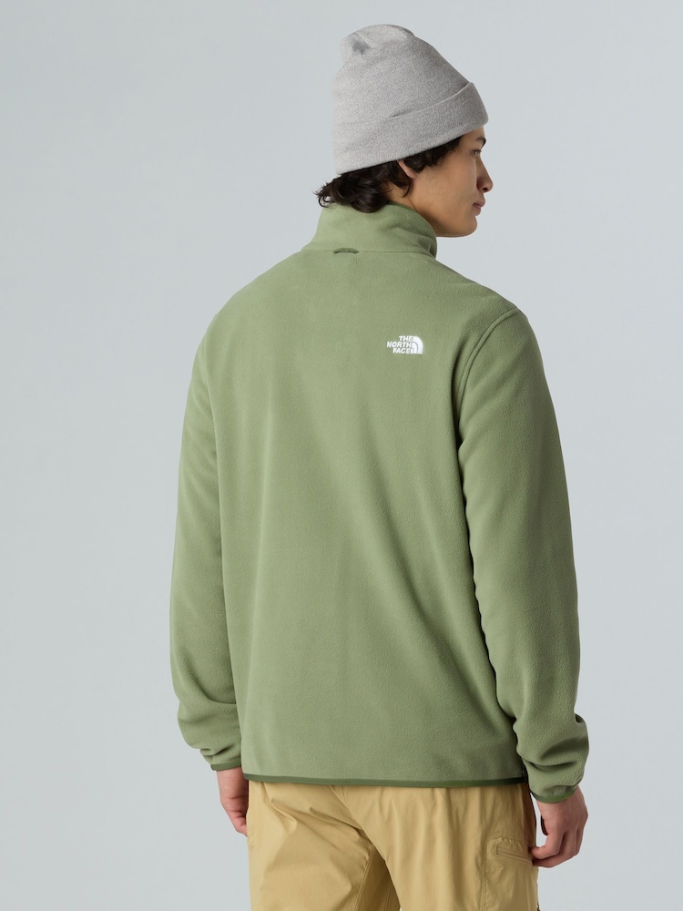 أخضر - سترة فليس بربع سحاب Glacier من The North Face - صورة 2 من 4