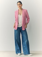 Pink Relaxed Ruched Sleeve Blazer - Image 2 of 9