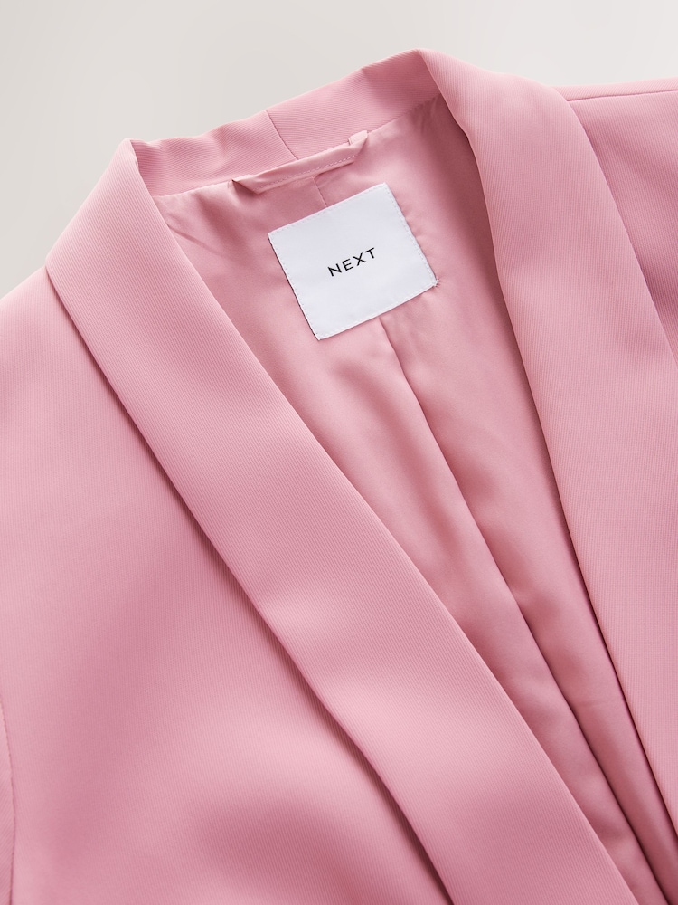 Pink Relaxed Ruched Sleeve Blazer - Image 8 of 9