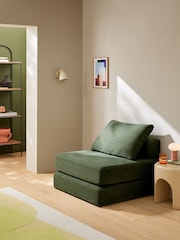 MADE.COM Green Soft Textured Weave Piero Foldable Sofabed - Image 1 of 7