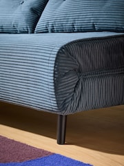 MADE.COM Steel Blue Corduroy Large Haru 2 Seater Sofa Bed - Image 4 of 7