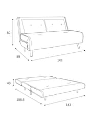 MADE.COM Steel Blue Corduroy Large Haru 2 Seater Sofa Bed - Image 7 of 7