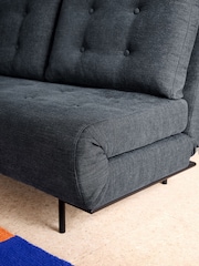 MADE.COM Pacific Blue Soft Textured Weave Large Lina 2 Seater Sofa Bed - Image 3 of 7