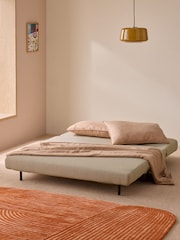 MADE.COM Natural Linen Soft Touch Boucle Large Maxton 2 Seater Sofa Bed - Image 2 of 5