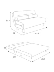 MADE.COM Natural Linen Soft Touch Boucle Large Maxton 2 Seater Sofa Bed - Image 5 of 5