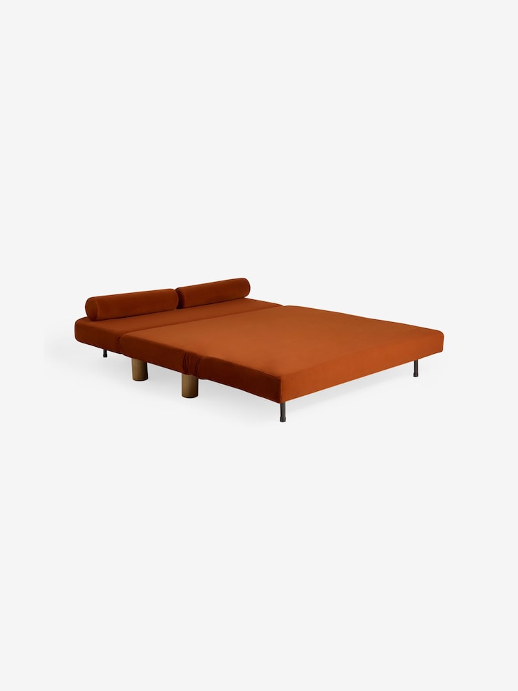 MADE.COM Cinnamon Orange Velvet Large Maxton 2 Seater Sofa Bed - Image 7 of 7 MADE.COM Cinnamon Orange Velvet Large Maxton 2 Seater Sofa Bed - Image 7 of 7