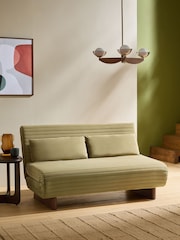 MADE.COM Fern Green Velvet Large Bingham 2 Seater Sofa Bed - Image 1 of 6
