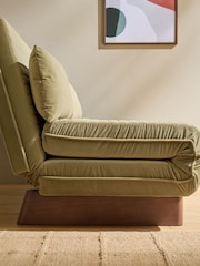 MADE.COM Fern Green Velvet Large Bingham 2 Seater Sofa Bed - Image 4 of 6