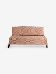 MADE.COM Rust Red Checked Velvet Large Kimpton 2 Seater Sofa Bed - Image 6 of 7
