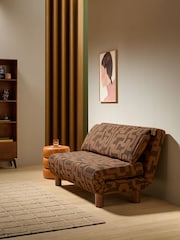 MADE.COM Chocolate Brown Clyde Abstract Large Elara 2 Seater Sofa Bed - Image 1 of 6