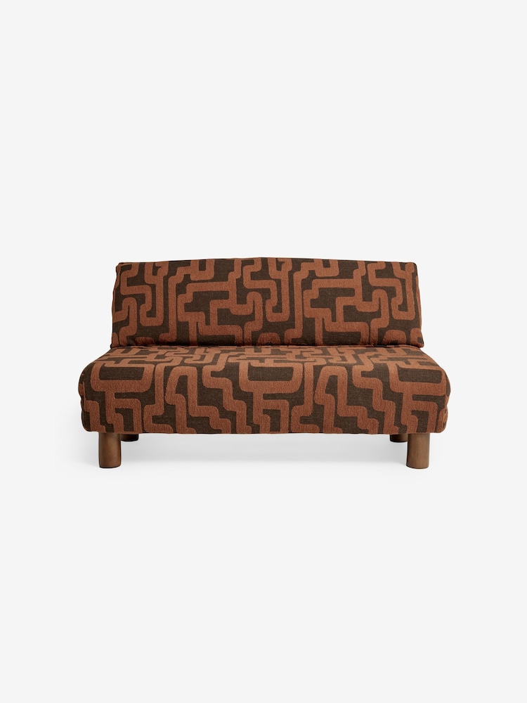 MADE.COM Chocolate Brown Clyde Abstract Large Elara 2 Seater Sofa Bed - Image 6 of 6