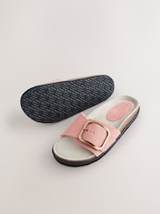 Pink Suede Forever Comfort® Single Strap Footbed Sandals - Image 3 of 5