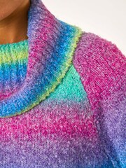 Roman Blue Cowl Neck Boucle Spacedye Jumper - Image 5 of 5