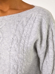 Roman Grey Sequin Cable Knit Jumper - Image 5 of 5
