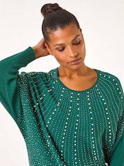 Roman Green Diamante Hotfix Sunray Top - Image 4 of 5