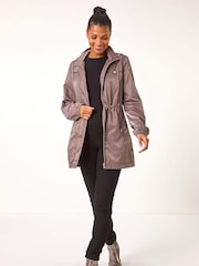 Roman Brown Shower Resistant Longline Jacket - Image 1 of 5