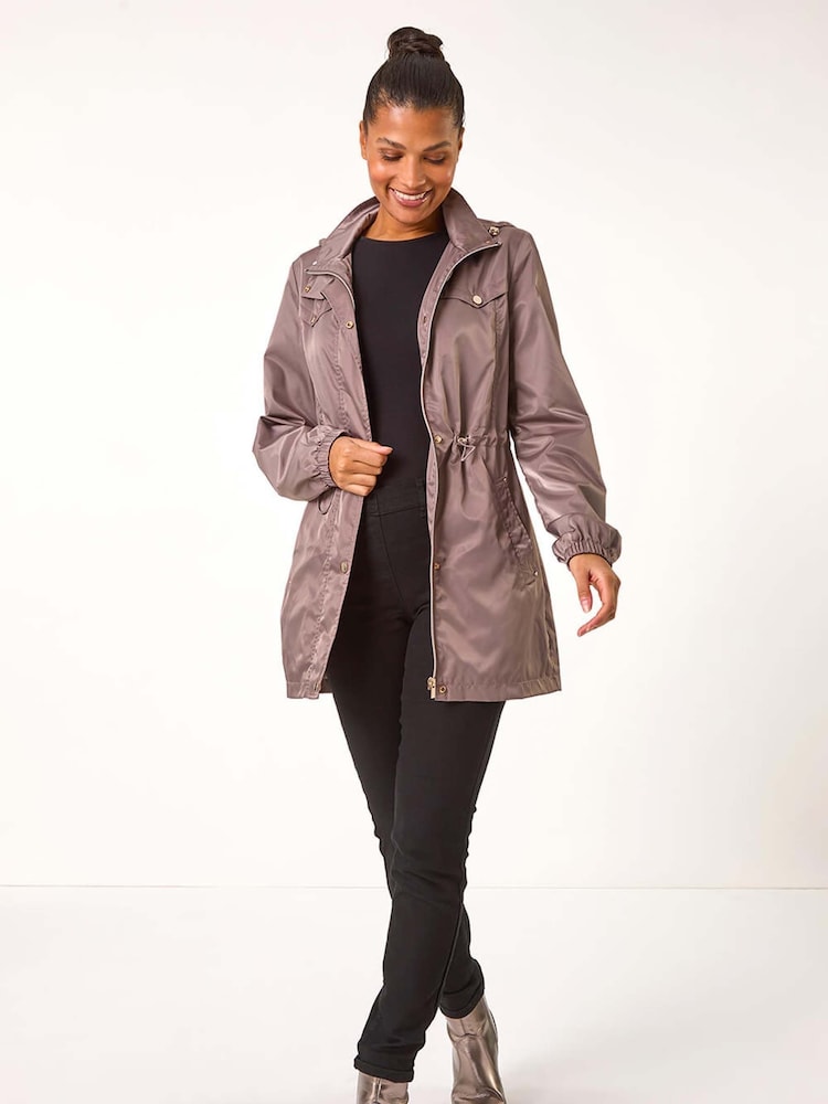 Roman Brown Shower Resistant Longline Jacket - Image 1 of 5