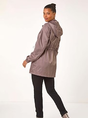 Roman Brown Shower Resistant Longline Jacket - Image 3 of 5