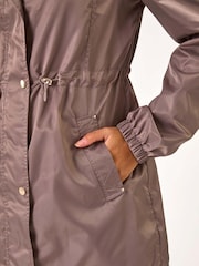 Roman Brown Shower Resistant Longline Jacket - Image 5 of 5