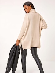 Roman Natural Cable Knit Poncho Jumper - Image 3 of 5