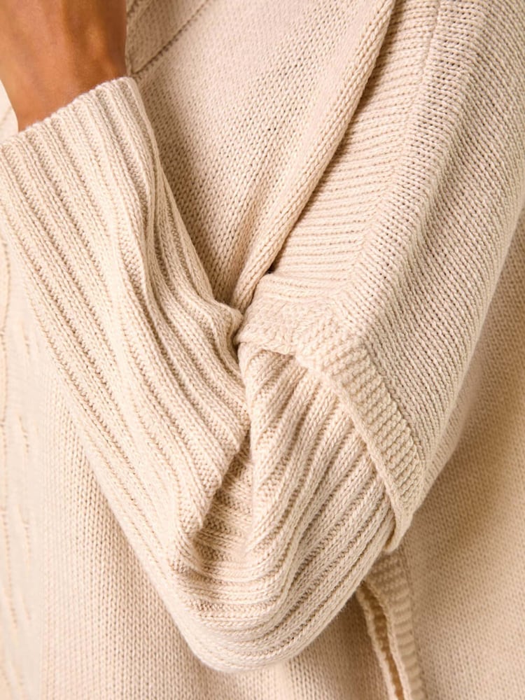 Roman Natural Cable Knit Poncho Jumper - Image 5 of 5