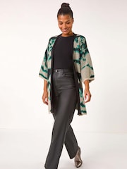 Roman Grey Abstract Print Knit Cardigans - Image 1 of 5