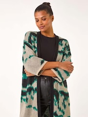 Roman Grey Abstract Print Knit Cardigans - Image 3 of 5
