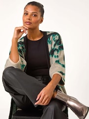 Roman Grey Abstract Print Knit Cardigans - Image 4 of 5