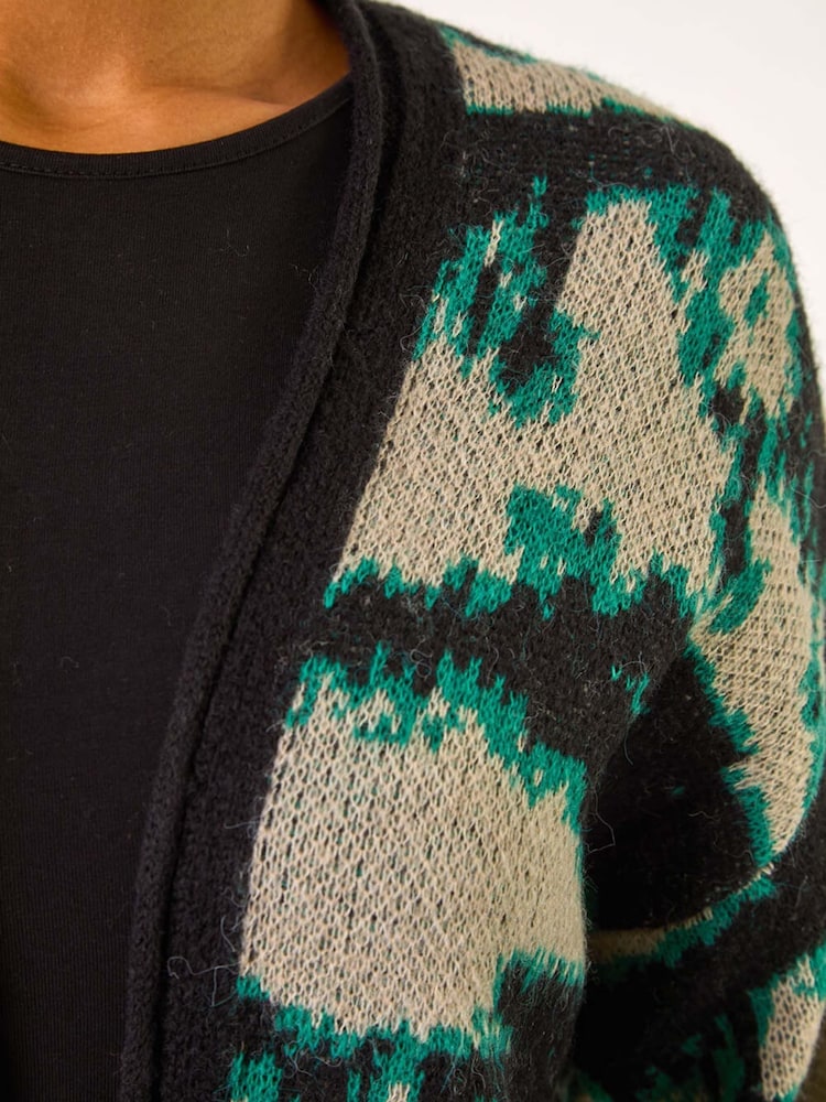 Roman Grey Abstract Print Knit Cardigans - Image 5 of 5