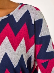 Roman Pink Zig Zag Stripe Print Top - Image 5 of 5
