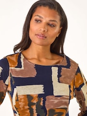 Amarelo - Roman com Print bolso geométrica Dress - Imagem 4 de 5